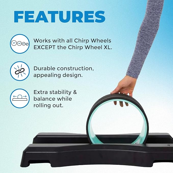 Chirp Wheel Foam Roller 3-Pack with Base ??Back Pain Relief & Massage Roller Bundle, High Density Foam Rollers for Physical Therapy, Exercise & Relaxation ??Mint ??Compatible Base Included