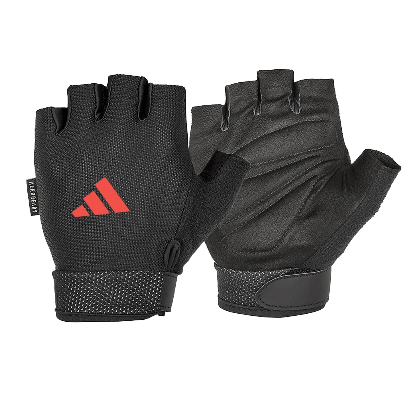 adidas Essential Adjustable Fingerless Gloves for Men and Women - Padded Weight Lifting Gloves