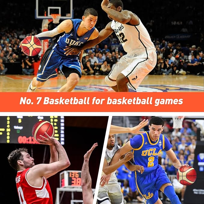 Training Soft Touch Rubber and Faux Leather Fighting Basketball, High Bounce Indoor Outdoor Basketball Gift