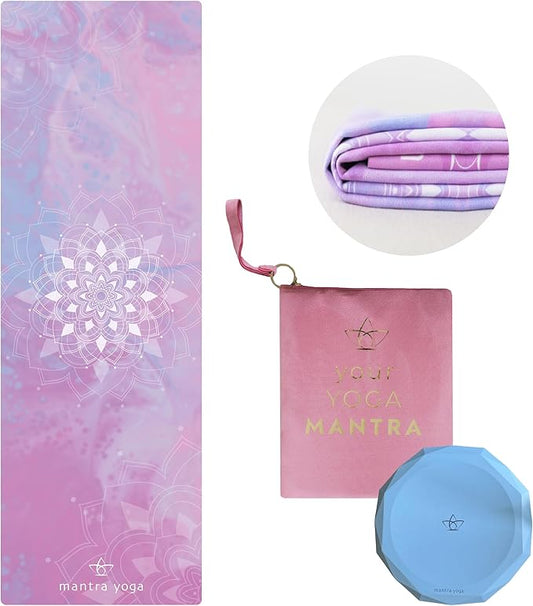 Mantra Yoga Travel PRO 1.5mm - Foldable Fitness & Exercise Mat with Bag | Lightweight, Compact & Eco-Friendly | Non-Slip & Washable | For All Types of Yoga | 72" L x 24" W | 2.6 lbs