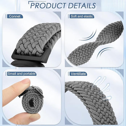 Tiptops Braided Nylon Bands Compatible with Fitbit Inspire 3/Inspire 2/Inspire/Inspire HR/Ace 2/Ace 3, Adjustable Loop Stretchy Straps Replacement Wristbands for Fitbit Inspire Women Men