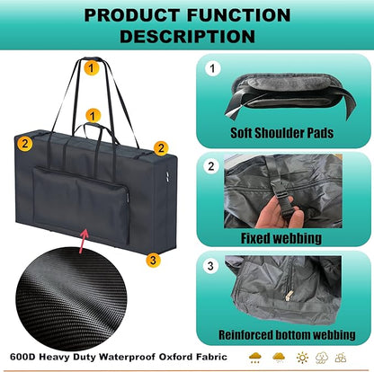 Cornhole Carrying Case, Cornhole Bag Tote Fits 4' x 2' Regulation Size Board, Heavy duty 600D Waterproof Oxford Fabric, Large Pockets for Cornhole Outdoor Games,Only Bag.