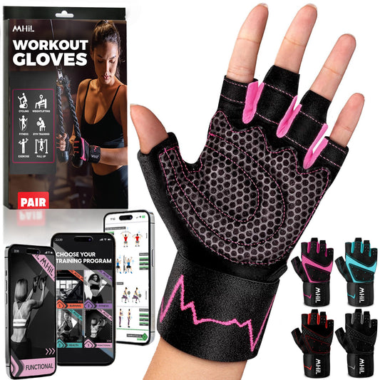 MhIL Workout Gloves for Women – Breathable Gym Gloves for Women with Palm Protection and Enhanced