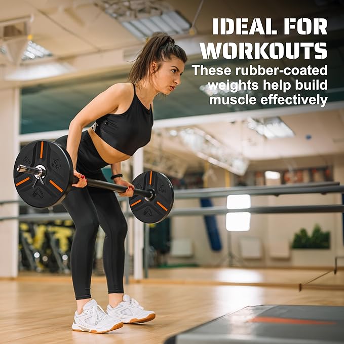 Cast Iron Plate Weights by Tribe WOD- Gym Weights for Men and Women, Cast Iron Plate Weights 1 of 2, Rubber and Steel Weights for Lifting (1 Plate)