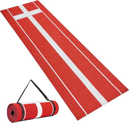 VEVOR 10x3ft Softball/Baseball Pitching Mat with Rubber Mound - Anti-Fade Turf & Anti-Slip Foam