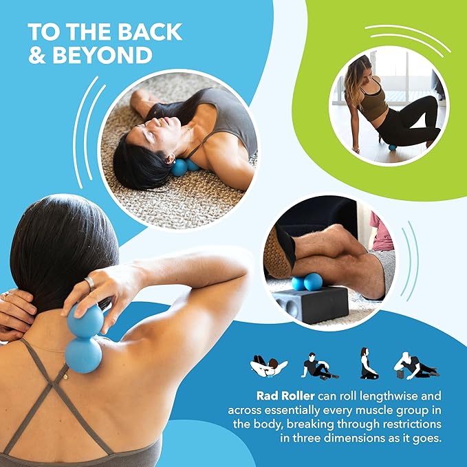 RAD XL Peanut Massage Ball ??High Density Yoga Deep Tissue Roller Ball ??Myofascial Release for Back, Neck, Feet, Psoas & Spine ??Suboccipital & Thoracic Trigger Point Therapy