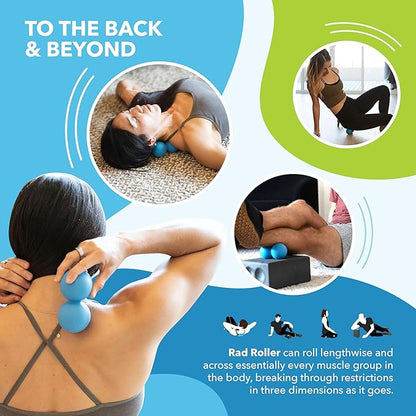 RAD XL Peanut Massage Ball ??High Density Yoga Deep Tissue Roller Ball ??Myofascial Release for Back, Neck, Feet, Psoas & Spine ??Suboccipital & Thoracic Trigger Point Therapy