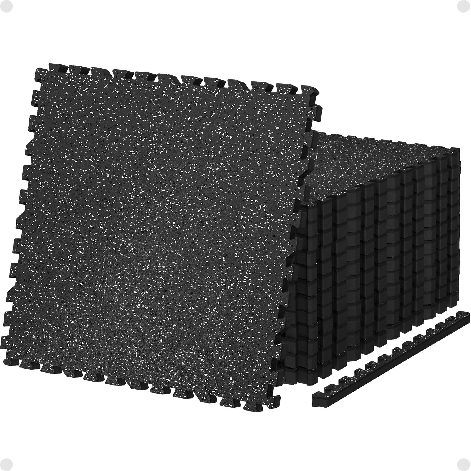AIRHOP 0.79in Thick 48 Sq Ft Exercise Equipment Mats, 12 Tiles Upgraded Rubber Top with High