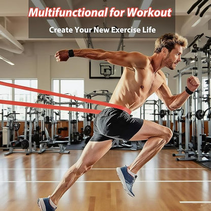 Resistance Bands, Pull Up Assistance Bands Set of 4, Workout Bands for Exercise, Fintness, Body Stretching, Muscle Training, Physical Therapy for Men Women - Carry Bag Included