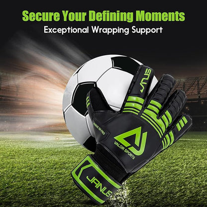 Soccer Goalkeeper Gloves with Finger Protection to Prevent Injuries, Strong Grip for Tough Tackles, Breathable Goal Keeper Gloves for for Kids, Youth and Adult