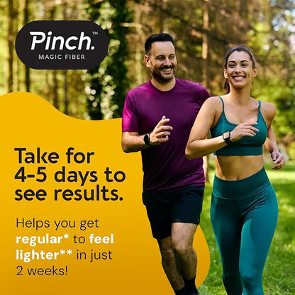 Pinch Magic Sugar Free Fiber Powder ??Light Lemon Ginger Psyllium Husk with Bromelain & Vitamins C & D ??Vegan, Gluten-Free, Clean Label, USA-Made, GMP-Certified ??28-Day Supply