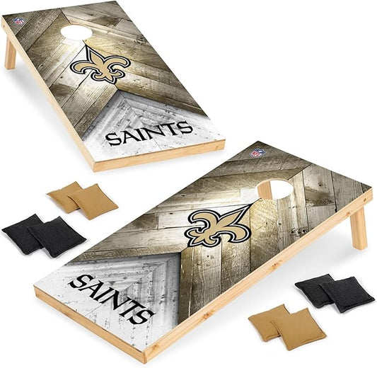 NFL Football 2' x 4' Regulation Size Solid Wood Cornhole Set with Direct Print HD Team Graphics