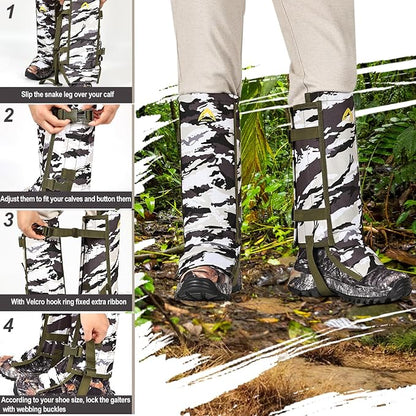 Snake Gaiters Leg Guards Waterproof Snake Guard Chaps Snake Chaps Bite Protection Adjustable Leg Gaiters Fit for Men & Women