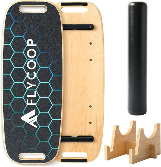 Balance Board for Adult with Adjustable Stoppers: 3 Modes Wobble Board with Roller Exercise Balancing Stability Trainer for Improve Balance Non Slip Surface