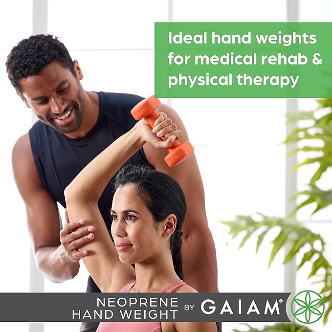 Gaiam Dumbbell Hand Weight (Sold in Singles) - Neoprene Coated Exercise & Fitness Dumbbell for Home Gym Equipment Workouts Strength Training Free Weights for Women, Men