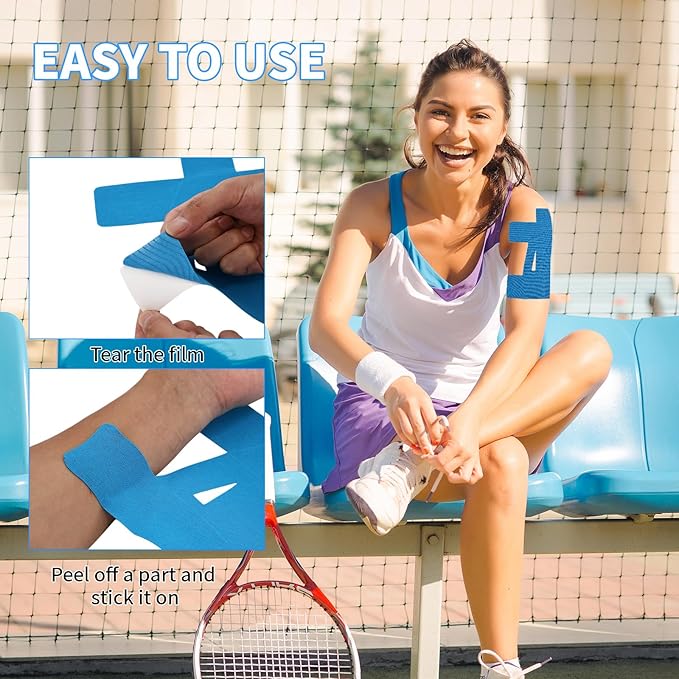 20PCS Kinesiology Tape for Shoulder, Shoulder Tape for Pain Relief Precut,Waterproof Breathable Shoulder Support & Stability Elastic, Latex-Free, Non-irritating to The Skin,Athletic Tape Four Colors