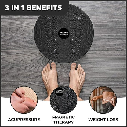 Daiwa Felicity Figure Trimmer Ab Twister Board - Waist Twister Machine for Core & Abs Exercise - Waist Twisting Fitness Tool, Dizzy Disc Twist Board for Slimming Workout with 8 Magnets Reflexology