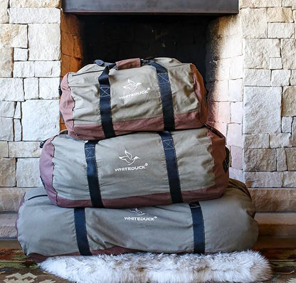 WHITEDUCK Heavy Duty Canvas Duffel Bag for Men and Women - Foldable Military Army Style Duffel Bag, with Full Length Zipper- Outdoors, Travel, Gym & Storage