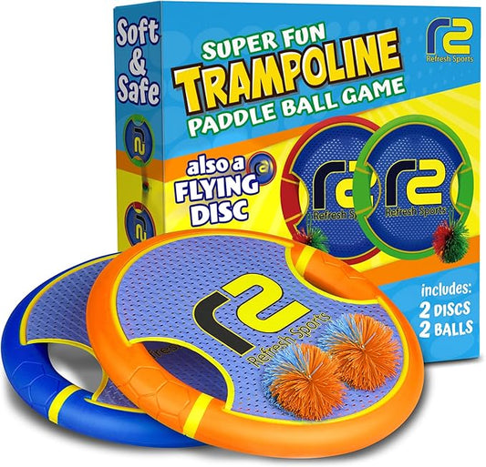 Fun Bouncy Paddle & Stringy Ball Toss & Catch Game - Easy to Use for Kids All Ages - Soft Foam