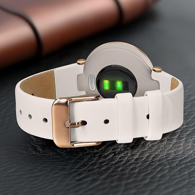 kwmobile Real Leather Watch Strap Compatible with Garmin Lily Sport - Fitness Tracker Replacement Sports Wristband with Clasp