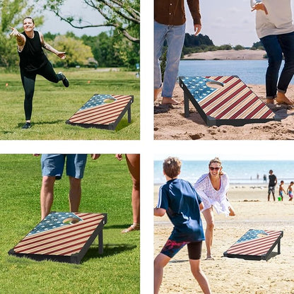 2’x3’ Cornhole Boards Set, Cornhole Outdoor Game Set - Corn Hole Toss Boards Set with 8 Cornhole Bags and 2 Cornhole Boards, Cornhole Sets for Adults Lawn Outside Backyard Games