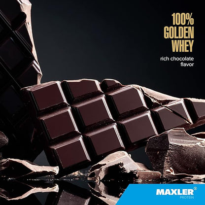Maxler 100% Golden Whey - 22g of Protein per Serving - High Protein, Low Fat, Low Carb, Complete Amino Acid Profile - Rich Chocolate Protein 5 lb