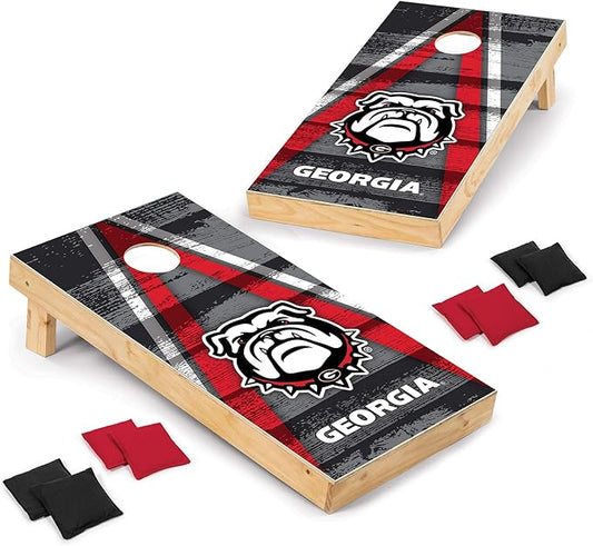 Wild Sports NCAA College 2' x 4' Wood Direct Print Tournament Cornhole Set, 8 Bean Bags, Vintage