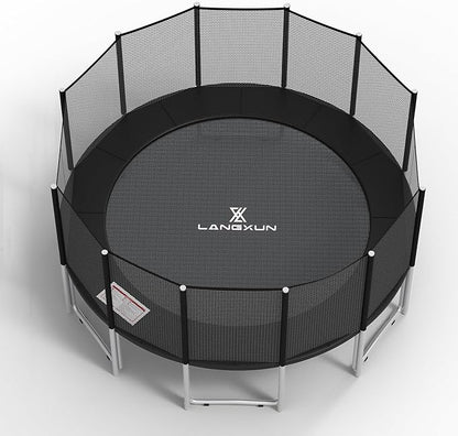 LANGXUN Universal Trampoline Repalcement Safety Pad, 8ft 10ft 12ft 14ft 15ft 16ft Waterproof Surround Spring Foam Cover for Round Frame