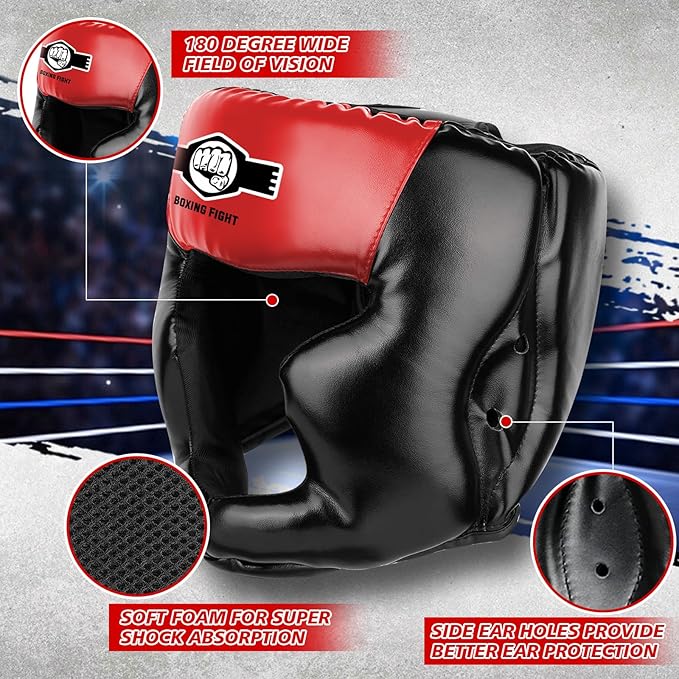 Sparring Head Guard with Gloves - Boxing Safety Headgear for MMA, Kickboxing, Muay Thai & Boxing - Adult & Kids