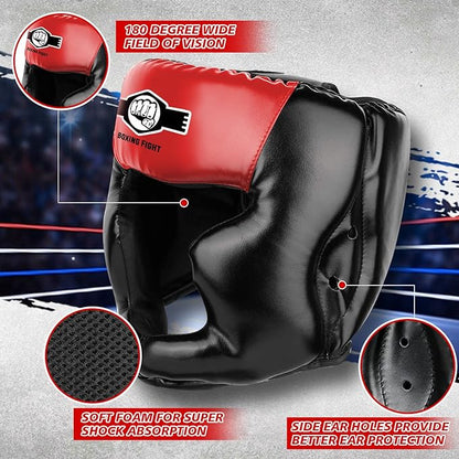Sparring Head Guard with Gloves - Boxing Safety Headgear for MMA, Kickboxing, Muay Thai & Boxing - Adult & Kids