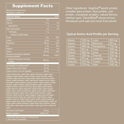 Vegan Sport Protein Powder Vanilla ??30g Plant Based Protein, VELOSITOL, BCAAs, Organic Greens & Fruits, Probiotics, Tart Cherry for Post Workout Recovery, Inform Sports Certified Keto - 20 servings