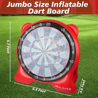 UBALANCE Giant Inflatable Dart Board, Outdoor Dartboard Yard Games for Adults, Family Sports, Sticky Kick Balls, Soccer, Tennis, Soft Darts, Golf, Party Fun Carnival Games