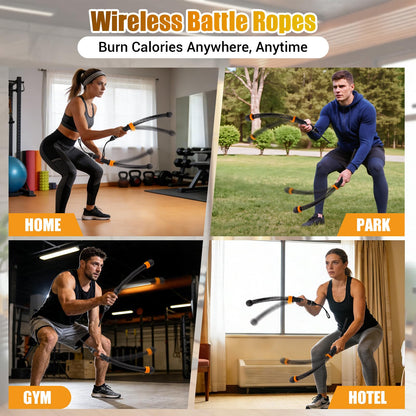 Portable Ropeless Battle Rope, Adjustable Cordless Battle Rope for Home Gym