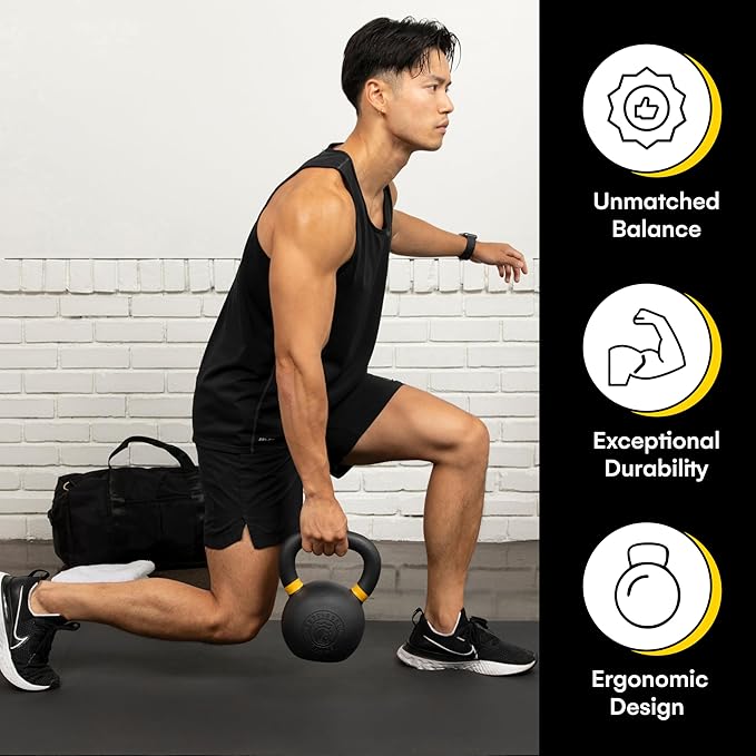 Kettlebell Kings Powder Coated Kettlebell Weights - 9-97 lb Strength Training Kettlebells for Men and Women - Hand Weights Workout Gym Equipment - Weights Set for Home Gym- New