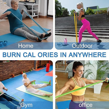 5 Pcs Professional Resistance Bands. Latex-Free, Elastic Band, Work Out Bands, Stretch Bands for Working Out Women or Men, Exercise Bands Set for Physical Therapy, Yoga, Pilates