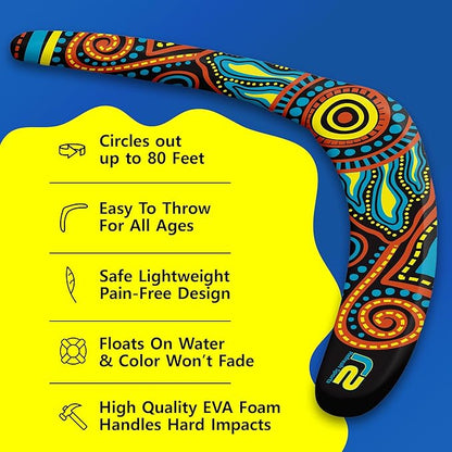Refresh Sports Beach Boomerang Toy for All Ages - Outside Beach Games Adults & Toys for Kids - Fun Outdoor Backyard Toys for Boys - Soft Boomerangs Pool Game & Birthday Gift Ideas for Boys & Girls