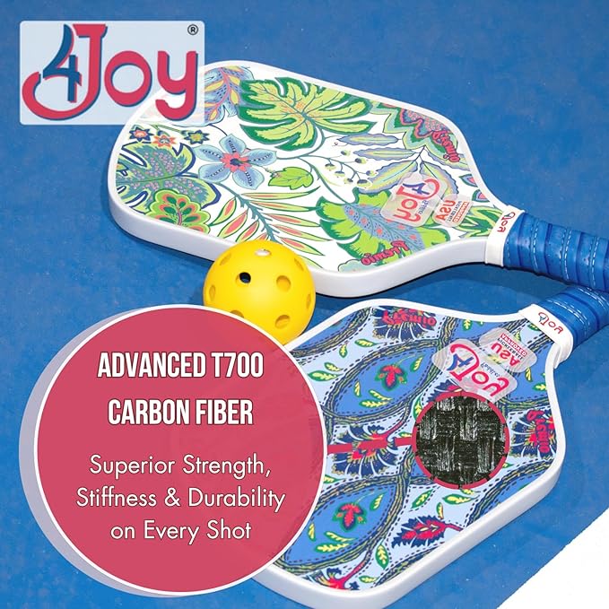 4Joy Pickleball Paddle Premio Series - Thermoformed Premium T700 Carbon Fiber Pickleball Paddless - Professional Pickleball Rackets for Women & Men - 16mm Honeycomb Core - USAP Approved