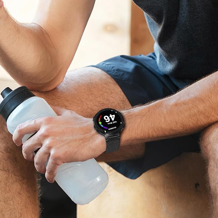 Elastic Nylon Watchband Compatible with Garmin Forerunner 235/220/230/620/630/735XT,Soft Adjustable Sport Stretchy Replacement Strap for Forerunner 235 Lite/Approach S20/S6/S5 Accessory