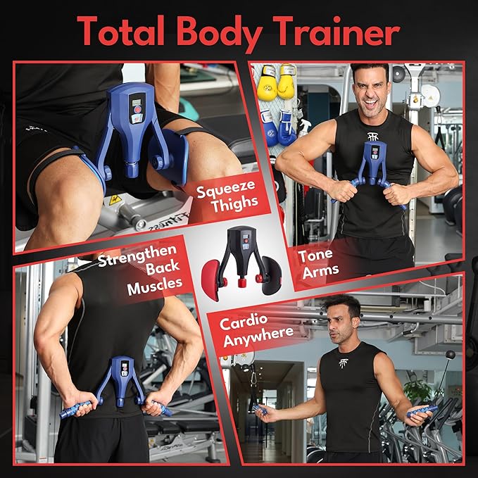 Thigh Master, 0–132lbs Adjustable Resistance, 3-in-1 Pelvic Floor Exercise Devices, Inner Thigh Exerciser, Kegel Exercise for Men & Women, Home Gym Fitness