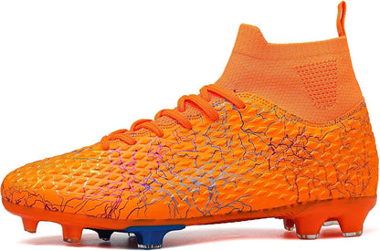 Men's Soccer Shoes High-Top Soccer Cleats Outdoor Breathable Athletic Professional Spikes Youth Boys Football Shoes Unisex
