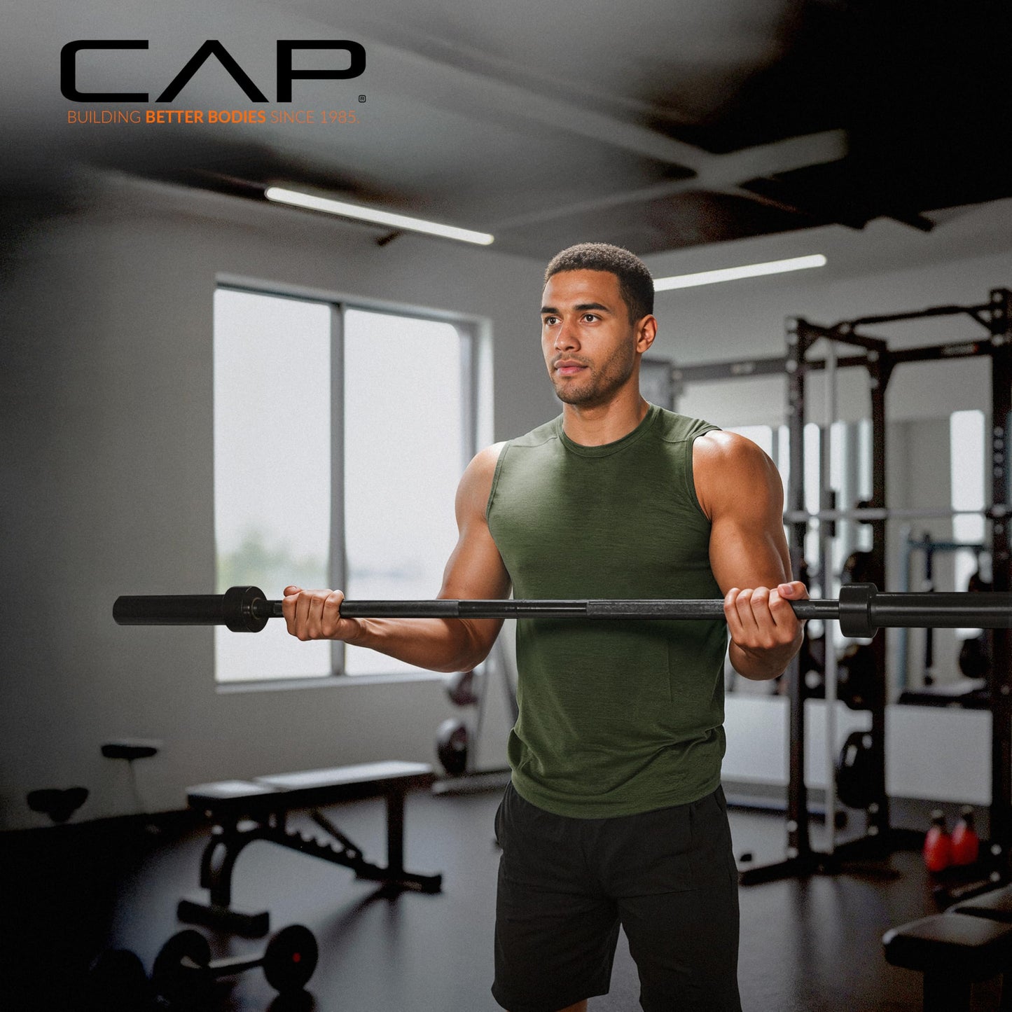 CAP 20lb 5ft Olympic Barbell, Black, Strength Training