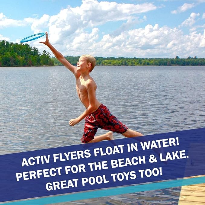 Activ Life Kid’s Flying Rings (2 Pack) They Fly Straight & Don’t Hurt, 80% Lighter Than Standard Rings - Replace Screen Time with Healthy Family Fun - Get Outside & Play