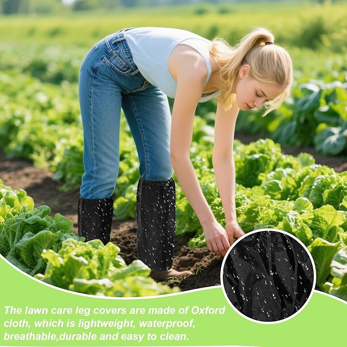2 Pcs Lawn Care Leg Gaiters, Adjustable Leg Protectors Waterproof Garden Trimming Legs Chaps Legs Guard for Landscaping Farm Working Outdoor Hunting Hiking