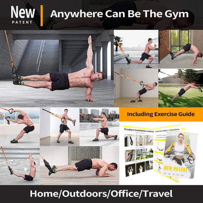 Moulyan Bodyweight Resistance Training Straps,Training straps Complete Home Gym Fitness Trainer kit
