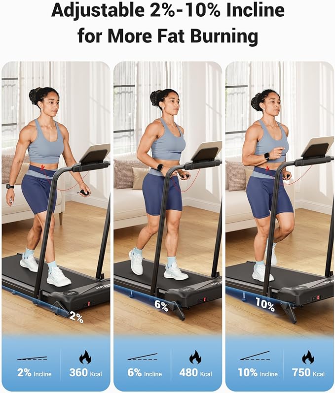 THERUN Walking Pad, 2 in 1 Foldable Treadmills for Home, 2.5HP Under Desk with Handle Bar, 16" Widened Running Belt, with Remote Control