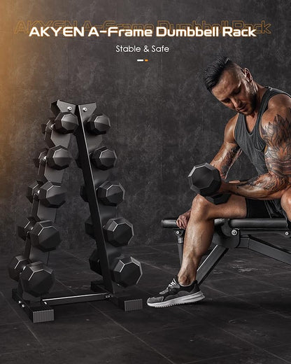 Dumbbell Rack Stand Only, Weight Rack for Dumbbells Compact A-Frame Home Gym Space Saver (480/800 LBS Weight Capacity, 2025 New Version)