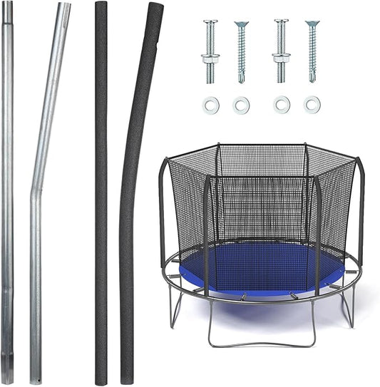 Blulu Trampolines Single Enclosure Pole Set Trampoline Replacement Parts Upper and Lower Enclosure