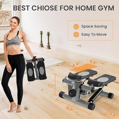 Steppers for Exercise, Stair Steeper with Resistance Bands, Portable Stepper Capable of Full-Body Exercise, Low Noise and Smooth, Bear 300 lbs