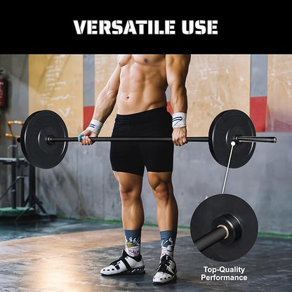 Tribe WOD Olympus Barbell Bar & Weight Bar - Durable, Bend-proof for Men and Women, Multipurpose Cerakote Weightlifting and Powerlifting Barbell for Home and Gym - Maximum Training Adaptability