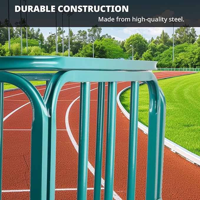 Sports Equipment Organizer Foldable Mental Sports Ball Storage Cart with Lid and Wheels Rolling Ball Cart for Gym, School, Indoor and Outdoor